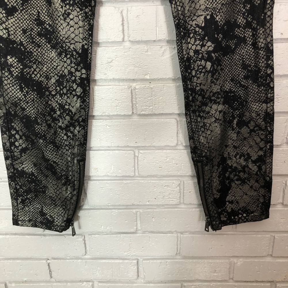 Free People Women’s Metallic Python Print Skinny … - image 3